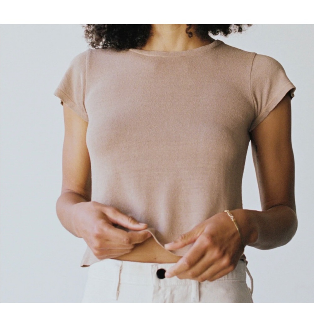 Ozma Lou Crop Top Small Tea